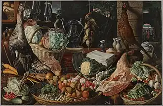 Joachim Beuckelaer Kitchen scene with Christ and the disciples at Emmaus (c. 1563)