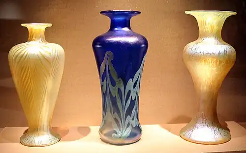 Iridescent vases by Johann Loetz Witwe (1900)