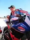 John McGuinness awaits the start of the Monday Evening Practice Session – 28 May 2012