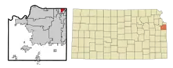 Location within Johnson County and Kansas