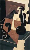 Juan Gris, 1917, Glass and Water Bottle, oil on panel, 54.8 × 32.7&nbsp;cm, Ohara Museum of Art