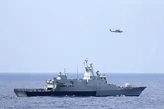 KD Terengganu on the seas.