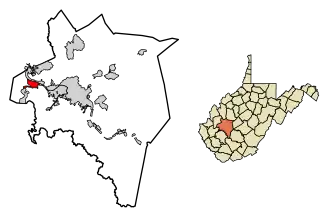 Location of St. Albans in Kanawha County, West Virginia.