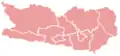 Map indicating the districts of Carinthia