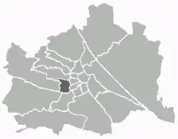Location of the district within Vienna