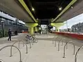 The main station concourse from Keon Parade, July 2024