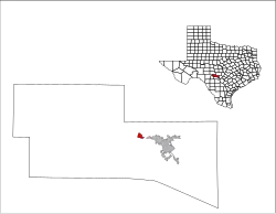 Location within Kerr County and Texas