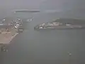 Aerial view of south side of Fleming Key and bridge