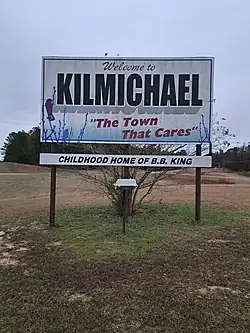 Sign for Kilmichael, Mississippi