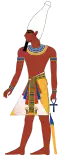 modern drawing of a pharaoh with a white crown