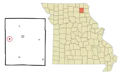Location of Hurdland, Missouri