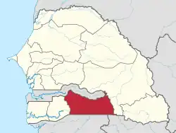 Location of Kolda in Senegal