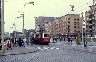 Trams in Wyzwolenia avenue in 1975