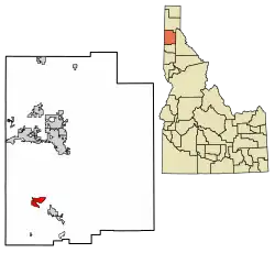 Location of Rockford Bay in Kootenai County, Idaho.