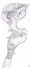 Kudi Wayang, kudi with blade shaped like a wayang puppet figure.