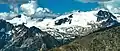 Aerial view of north aspect of Kumkan Peak (left) and Kwoiek Peak (right)