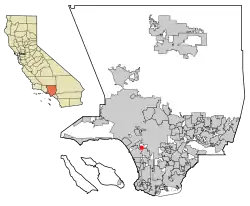 Location of Ladera Heights in Los Angeles County, California