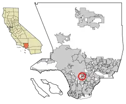 Location of Walnut Park in Los Angeles County, California
