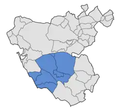 Location of La Janda in the province of Cádiz