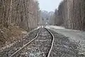 View of new track construction by NJ Transit on Lackawanna Cut-Off in Stanhope NJ taken on March 15, 2012.