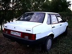 Rear view of the VAZ 21099 (Lada Sagona) four-door saloon