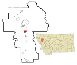 Location of Pablo, Montana