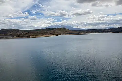 Lake Moawhango looking north west to Mt Ruapehu, January 2022