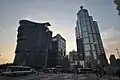 Lakeview Tower, F.I.T. Building, Grand Emperor Hotel and Bank of China Building as seen from Praca Ferreira Amaral. Avenida Doutor Mário Soares is located between these buildings in the background.