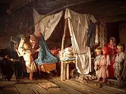 Russian family, in 1885, by Kirill Lemokh.