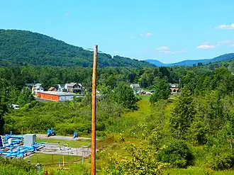 The borough of Lewis Run from the hills and State Route 4001 (Lafayette Avenue).
