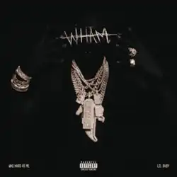 Lil Baby posing as a dark figure with multiple pieces of jewelry