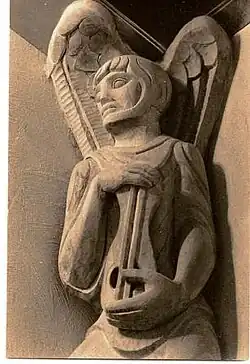 The second limewood angel at Guildford Cathedral.