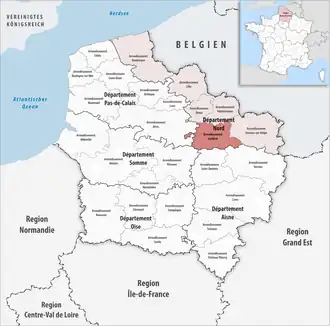 Location within the region Hauts-de-France