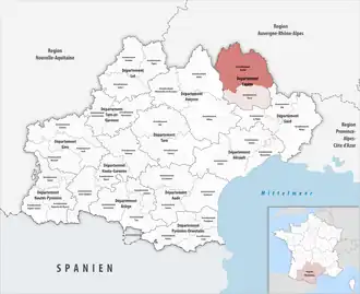 Location within the region Occitanie