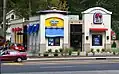 A former co-branded LJS and Taco Bell restaurant in Kent, Ohio, in 2006 before the location became entirely a Taco Bell premise