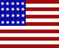 Digital Reconstruction of 24 star flag flown by Copperheads in Los Angeles, California on June 1, 1861[37]