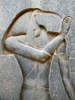 Sunk relief as low relief within a sunk outline, from the Luxor Temple in Egypt, carved in very hard granite