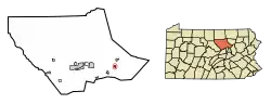 Location of Hughesville in Lycoming County, Pennsylvania