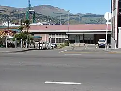 Lyttelton railway station as seen from Norwich Quay.