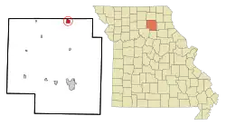 Location within Macon County and Missouri