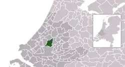 Highlighted position of Lansingerland in a municipal map of South Holland