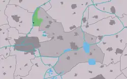 Location of the village in Tytsjerksteradiel