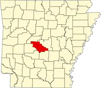 State map highlighting Saline County