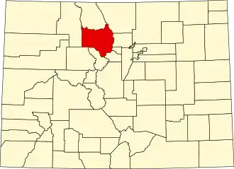 State map highlighting Grand County