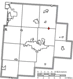 Location of Pleasantville in Fairfield County
