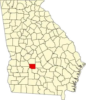 Map of Georgia highlighting Crisp County