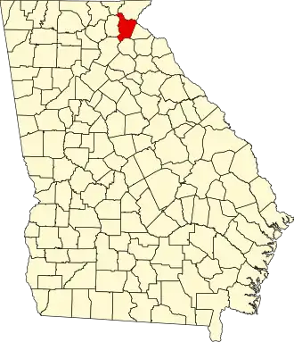 State map highlighting Habersham County
