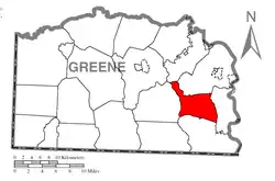 Location of Greene Township in Greene County