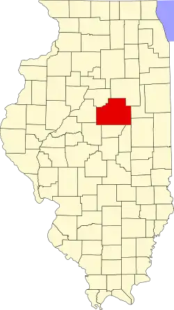 Map of Illinois highlighting McLean County