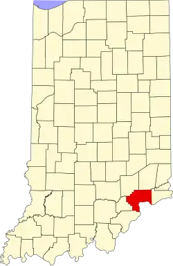State map highlighting Jefferson County